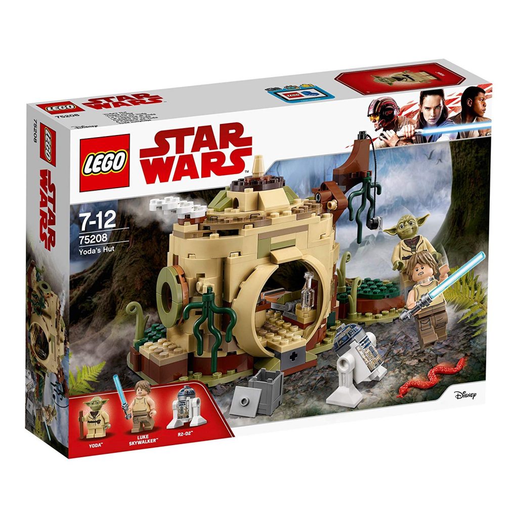 Incluye minifiguras de Luke y Yoda, así como a R2-D2.